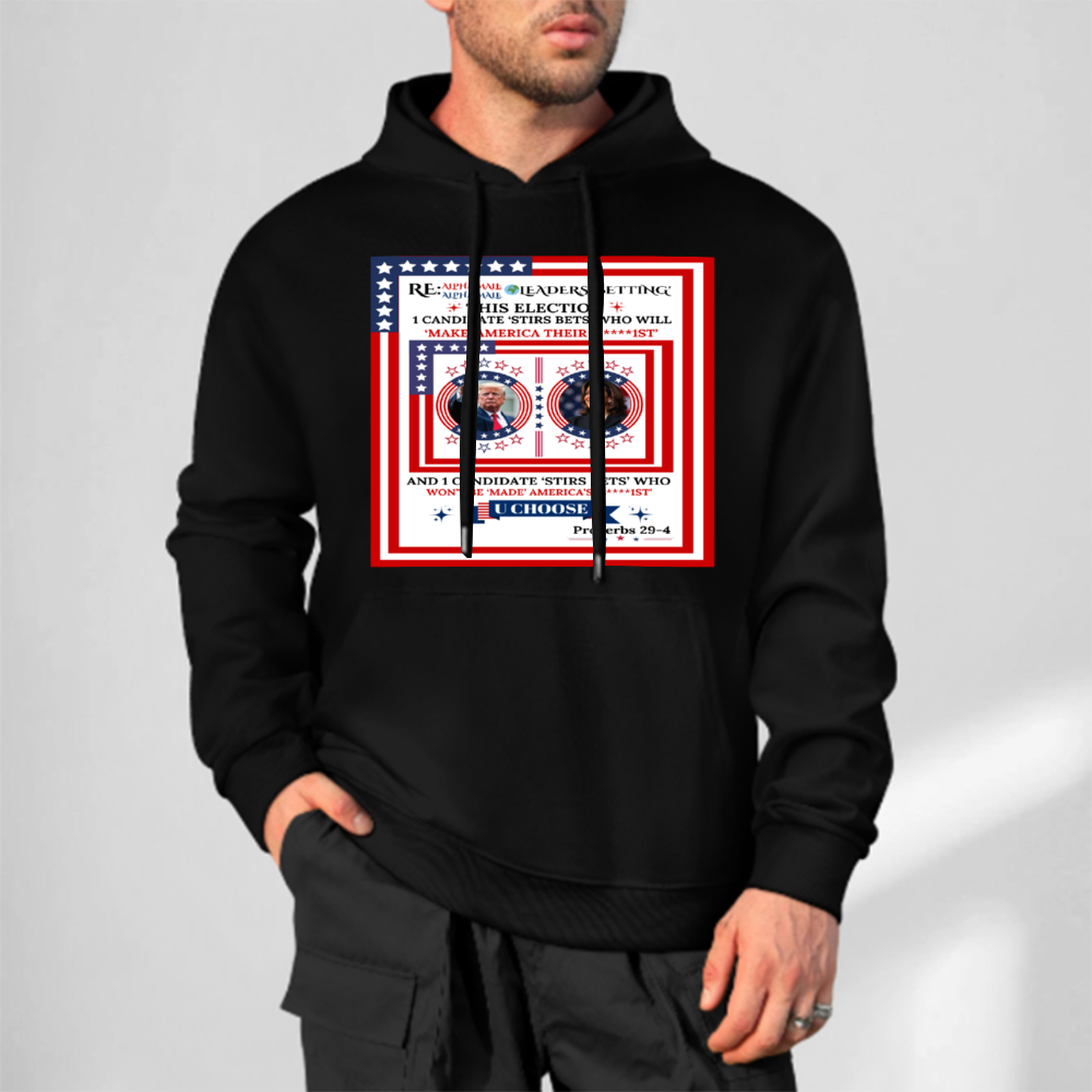 Custom Front & Back Print Cotton Hoodies Custom Men's Long Sleeve Sweatshirts