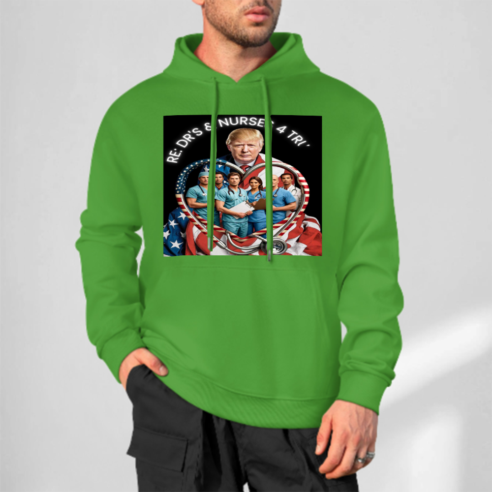 Custom Front & Back Print Cotton Hoodies Custom Men's Long Sleeve Sweatshirts